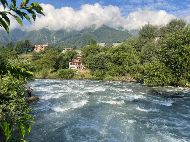 The Lidder River rushing past Pahalgam near the cottage